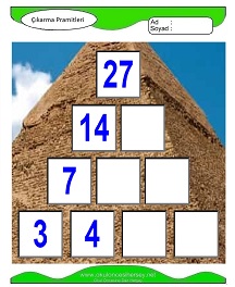 Çıkarma Pramidi Çalışma Sayfaları